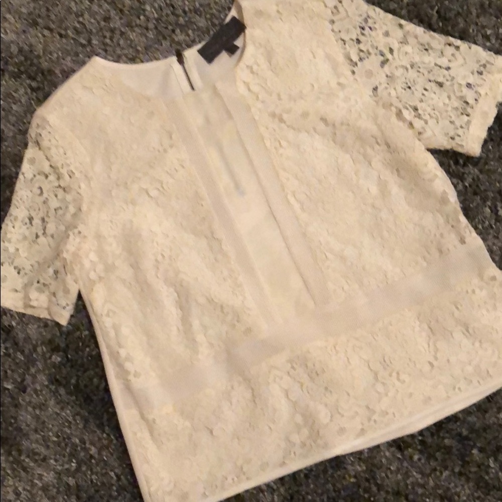 Anthropologie lace top w zip back